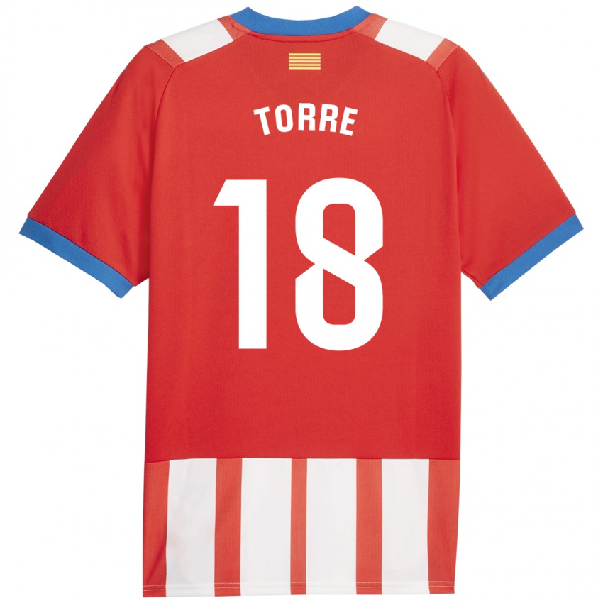 Gyermek Pablo Torre #18 Piros Fehér Hazai Jersey 2023/24 Mez Póló Ing