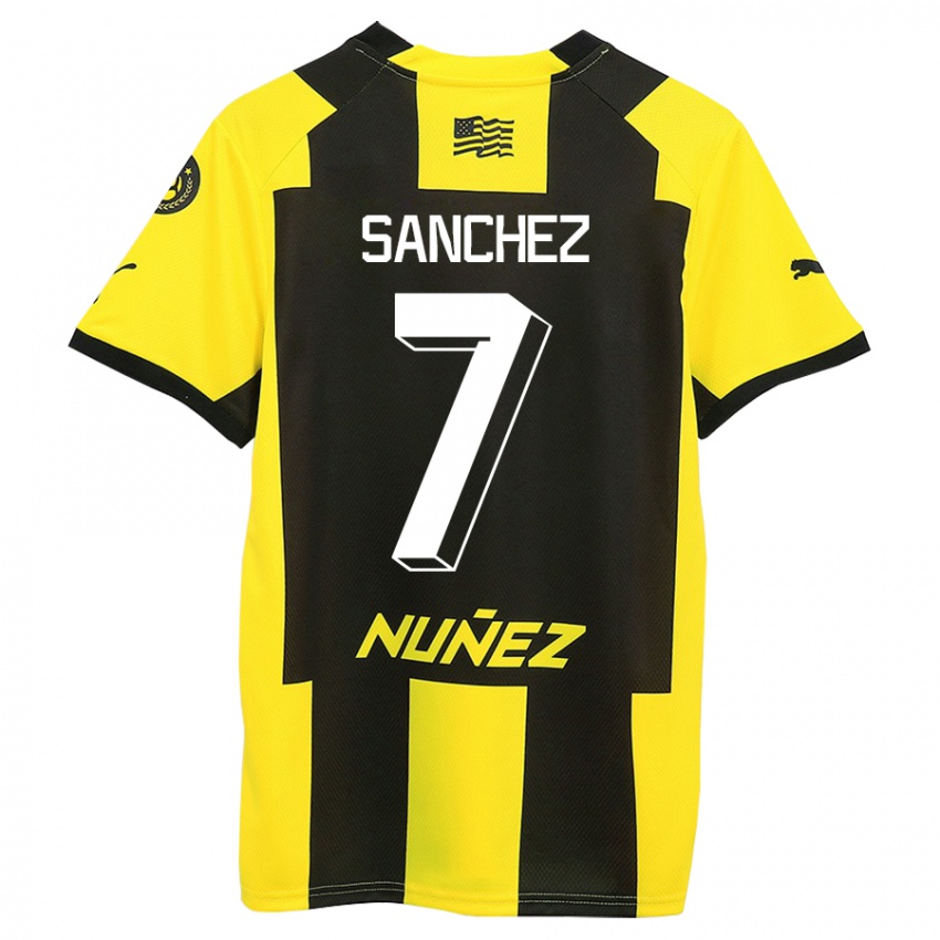 Gyermek Carlos Sánchez #7 Sárga Fekete Hazai Jersey 2023/24 Mez Póló Ing