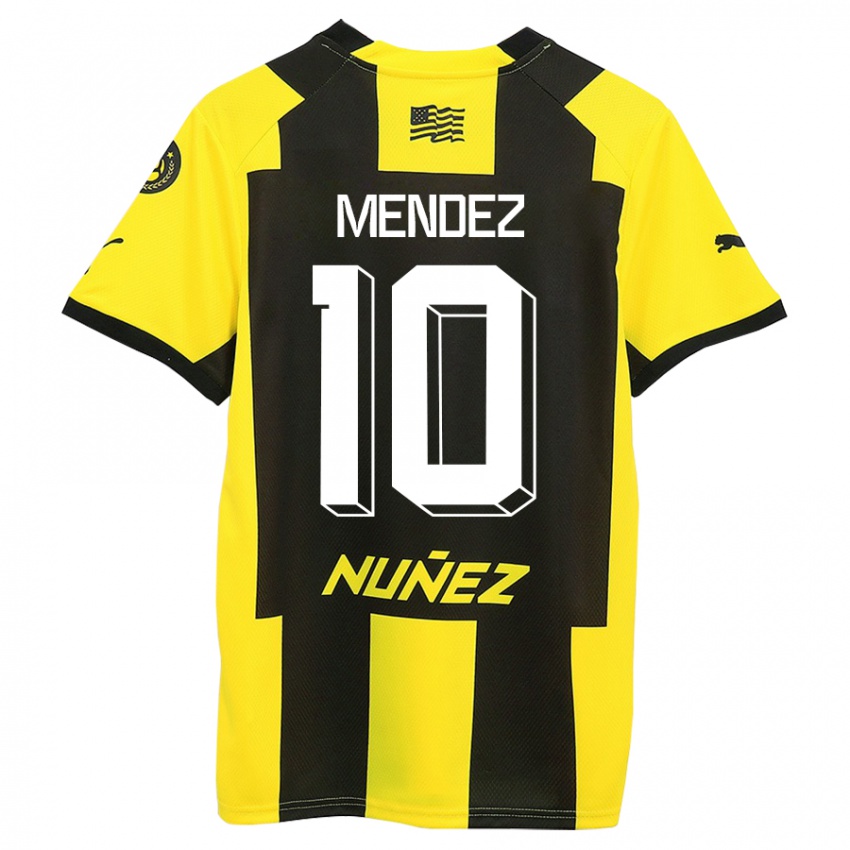 Gyermek Kevin Méndez #10 Sárga Fekete Hazai Jersey 2023/24 Mez Póló Ing