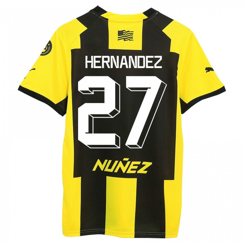 Gyermek Lucas Hernández #27 Sárga Fekete Hazai Jersey 2023/24 Mez Póló Ing