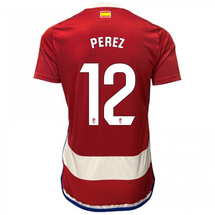 Gyermek Alba Pérez #12 Piros Hazai Jersey 2023/24 Mez Póló Ing