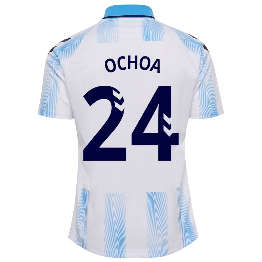 Gyermek Aarón Ochoa #24 Fehér Kék Hazai Jersey 2023/24 Mez Póló Ing