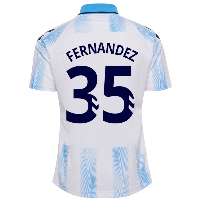 Gyermek Inés Fernández #35 Fehér Kék Hazai Jersey 2023/24 Mez Póló Ing