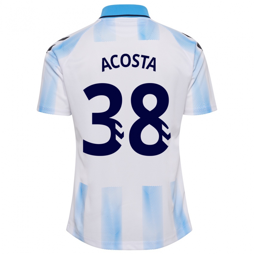 Gyermek Judith Acosta #38 Fehér Kék Hazai Jersey 2023/24 Mez Póló Ing