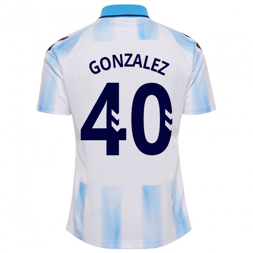 Gyermek Carol González #40 Fehér Kék Hazai Jersey 2023/24 Mez Póló Ing