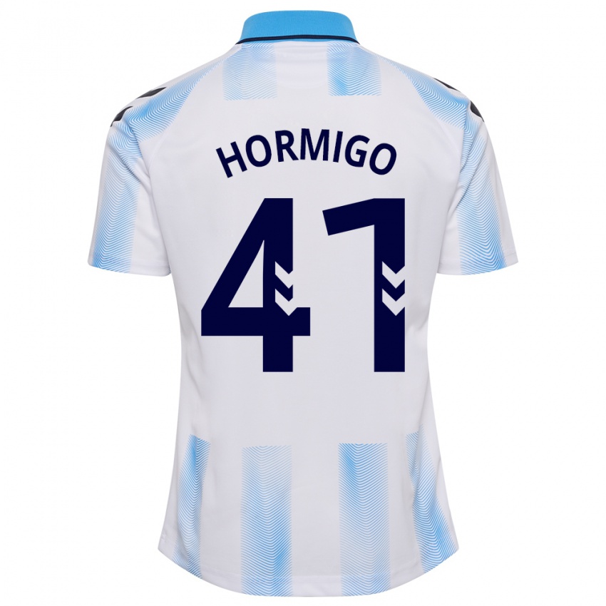 Gyermek Cintia Hormigo #41 Fehér Kék Hazai Jersey 2023/24 Mez Póló Ing