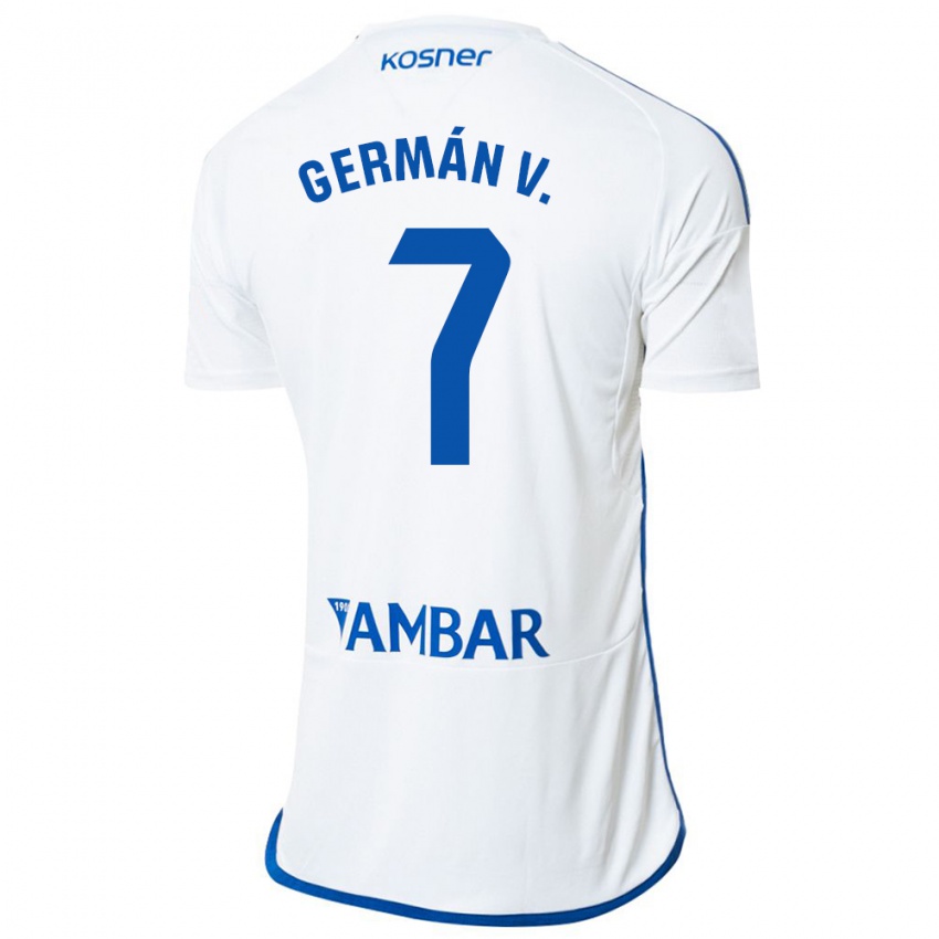 Gyermek German Valera #7 Fehér Hazai Jersey 2023/24 Mez Póló Ing