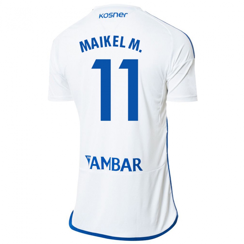 Gyermek Maikel Mesa #11 Fehér Hazai Jersey 2023/24 Mez Póló Ing