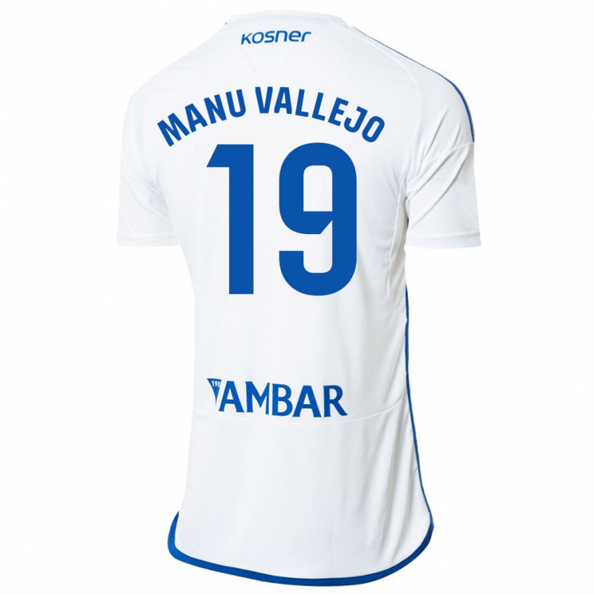 Gyermek Manu Vallejo #19 Fehér Hazai Jersey 2023/24 Mez Póló Ing