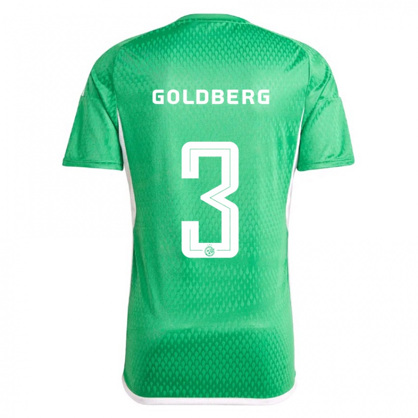 Gyermek Shon Goldberg #3 Fehér Kék Hazai Jersey 2023/24 Mez Póló Ing