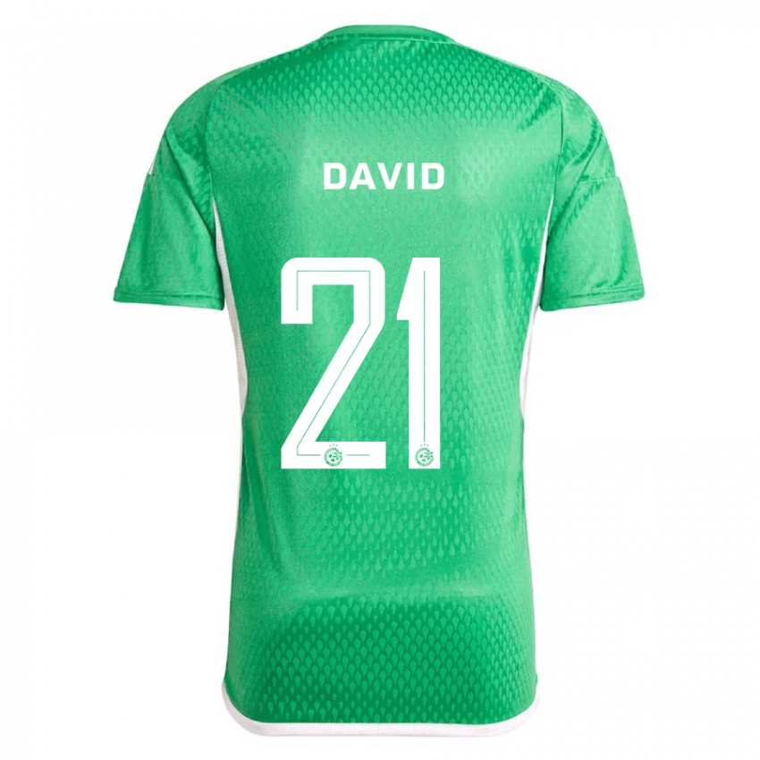 Gyermek Dean David #21 Fehér Kék Hazai Jersey 2023/24 Mez Póló Ing