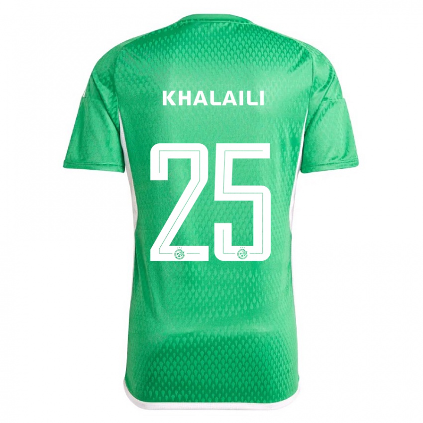 Gyermek Anan Khalaili #25 Fehér Kék Hazai Jersey 2023/24 Mez Póló Ing