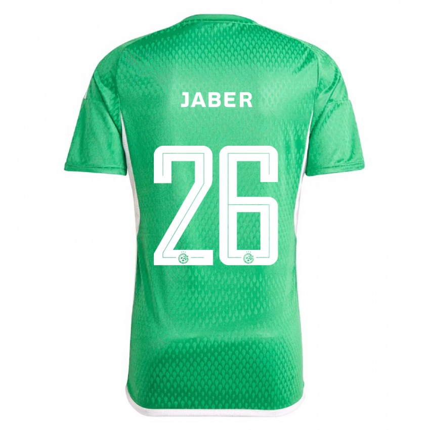 Gyermek Mahmoud Jaber #26 Fehér Kék Hazai Jersey 2023/24 Mez Póló Ing