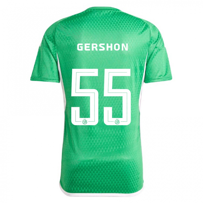 Gyermek Rami Gershon #55 Fehér Kék Hazai Jersey 2023/24 Mez Póló Ing