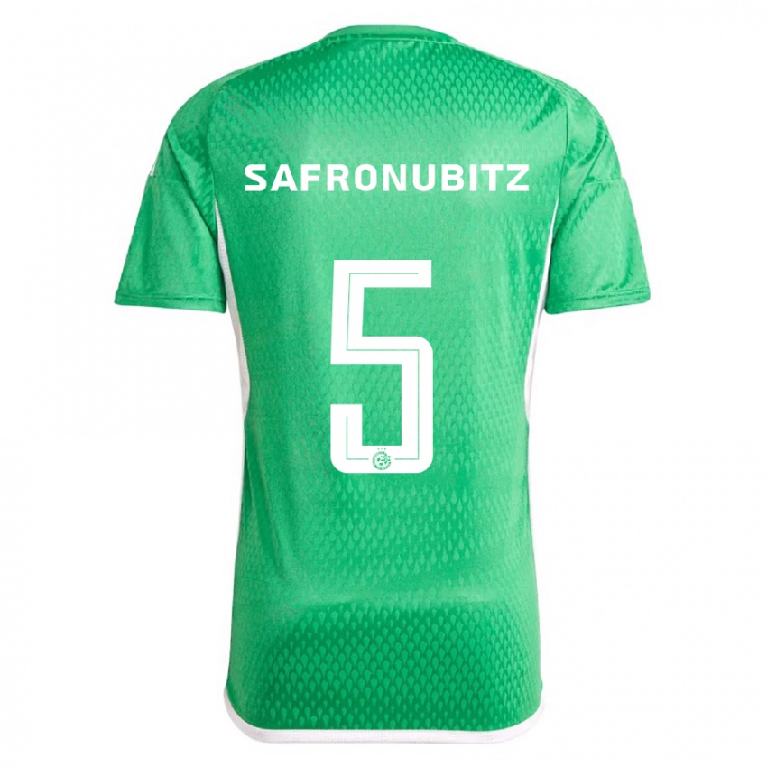 Gyermek Dan Safronubitz #5 Fehér Kék Hazai Jersey 2023/24 Mez Póló Ing