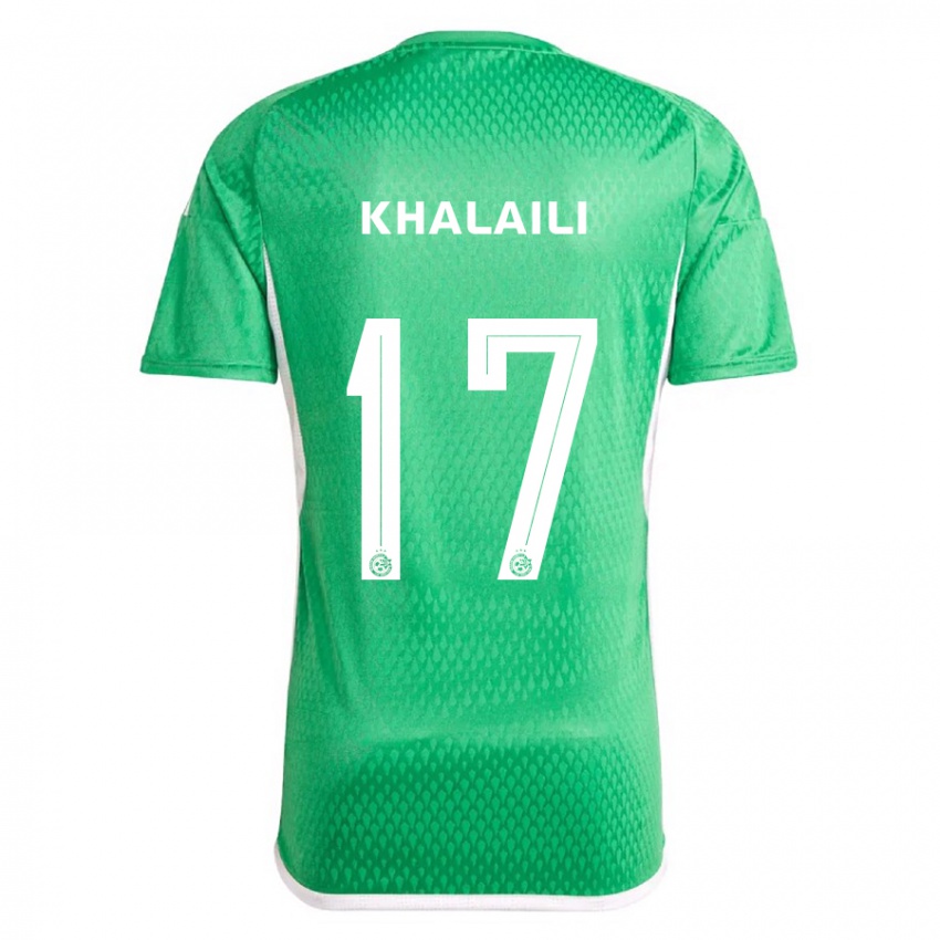 Gyermek Iyad Khalaili #17 Fehér Kék Hazai Jersey 2023/24 Mez Póló Ing