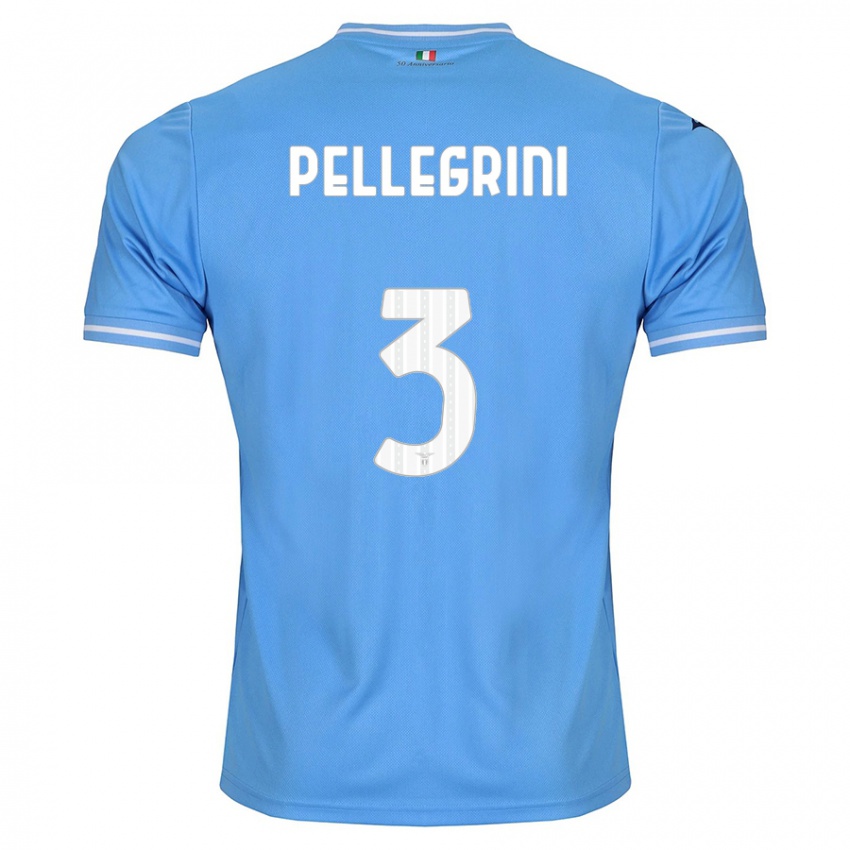 Gyermek Luca Pellegrini #3 Kék Hazai Jersey 2023/24 Mez Póló Ing