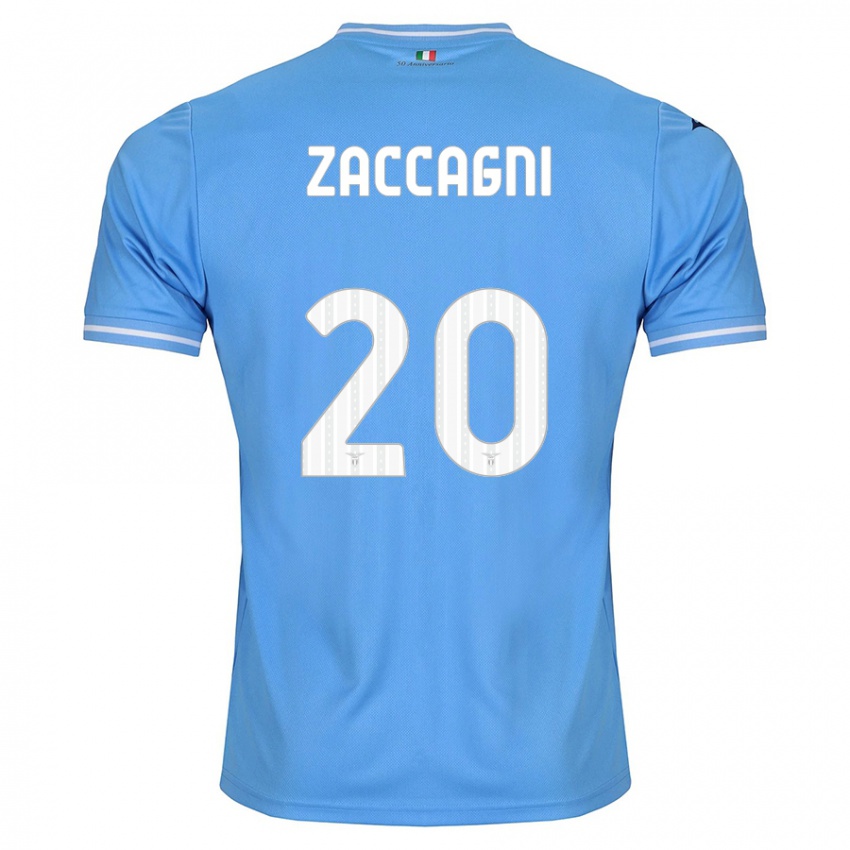 Gyermek Mattia Zaccagni #20 Kék Hazai Jersey 2023/24 Mez Póló Ing