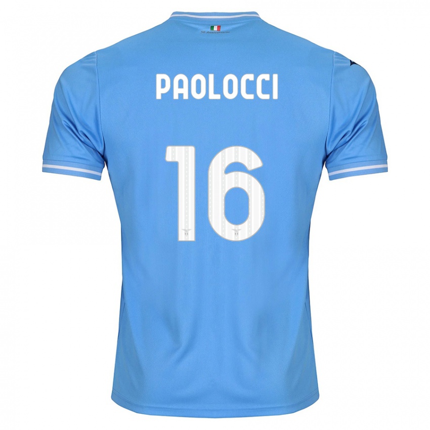 Gyermek Gabriele Paolocci #16 Kék Hazai Jersey 2023/24 Mez Póló Ing