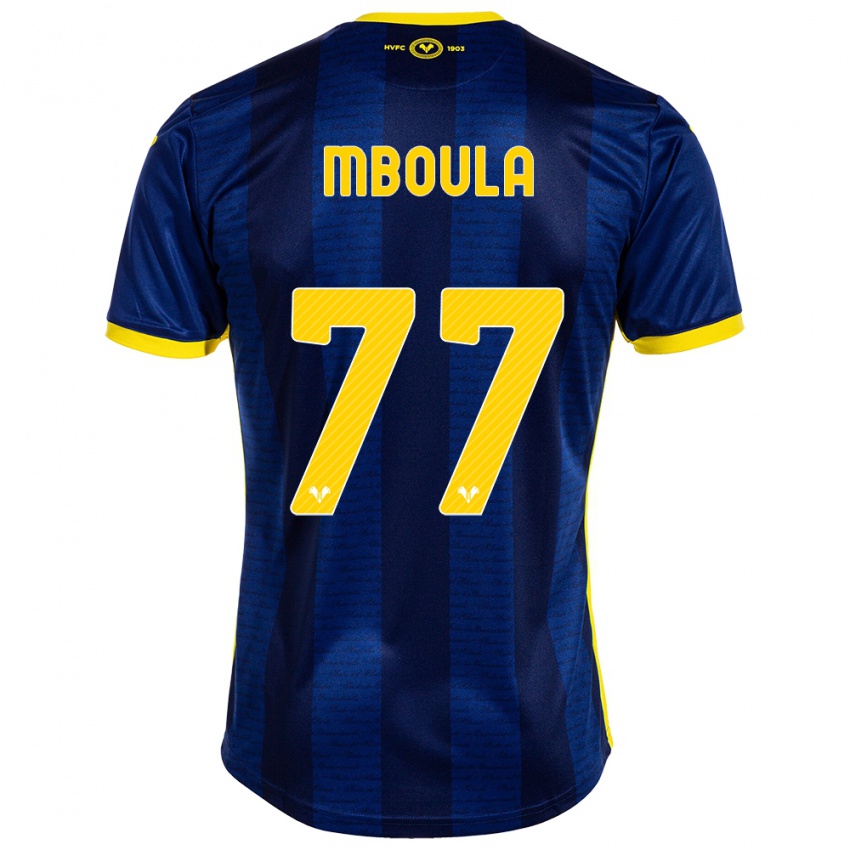 Gyermek Jordi Mboula #77 Haditengerészet Hazai Jersey 2023/24 Mez Póló Ing