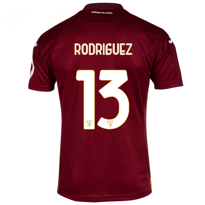 Gyermek Ricardo Rodríguez #13 Sötét Vörös Hazai Jersey 2023/24 Mez Póló Ing