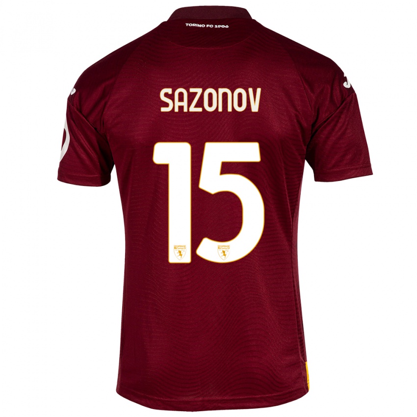 Gyermek Saba Sazonov #15 Sötét Vörös Hazai Jersey 2023/24 Mez Póló Ing