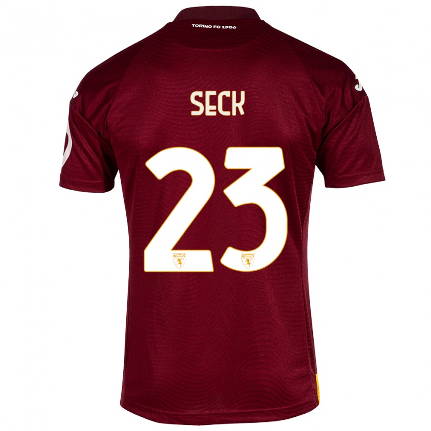 Gyermek Demba Seck #23 Sötét Vörös Hazai Jersey 2023/24 Mez Póló Ing