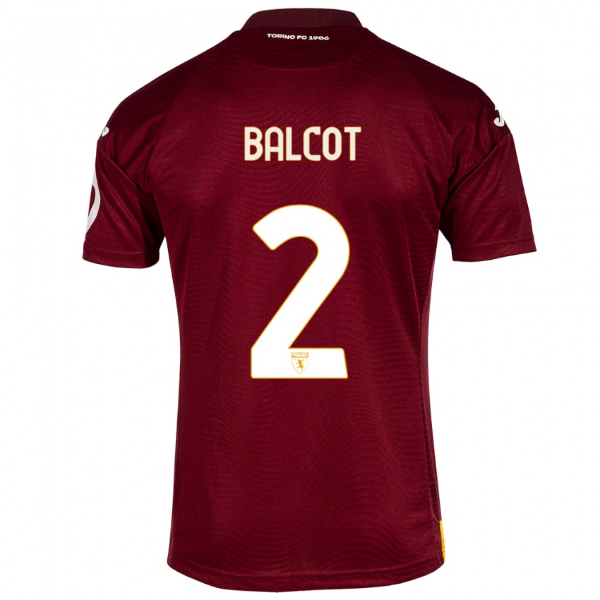 Gyermek Côme Bianay Balcot #2 Sötét Vörös Hazai Jersey 2023/24 Mez Póló Ing