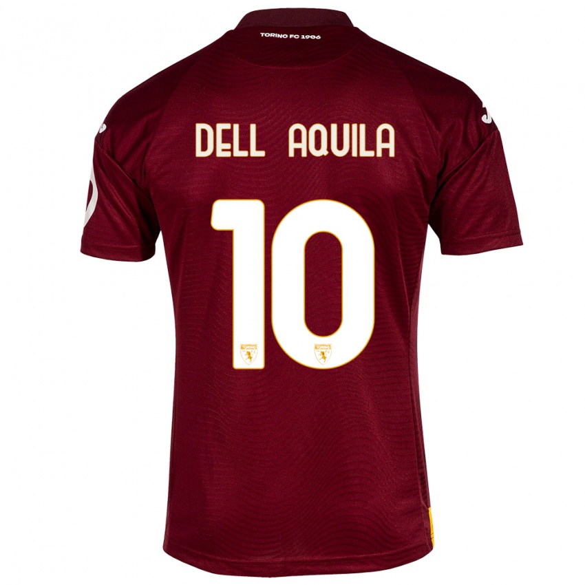 Gyermek Francesco Dell'aquila #10 Sötét Vörös Hazai Jersey 2023/24 Mez Póló Ing