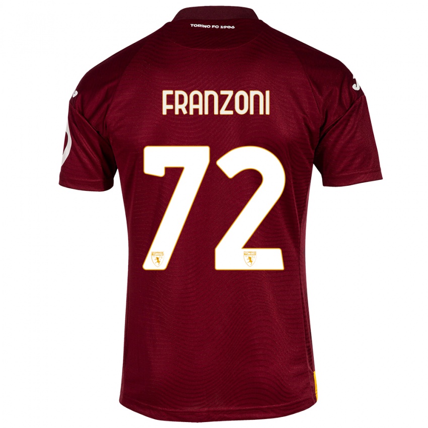 Gyermek Nicolò Franzoni #72 Sötét Vörös Hazai Jersey 2023/24 Mez Póló Ing