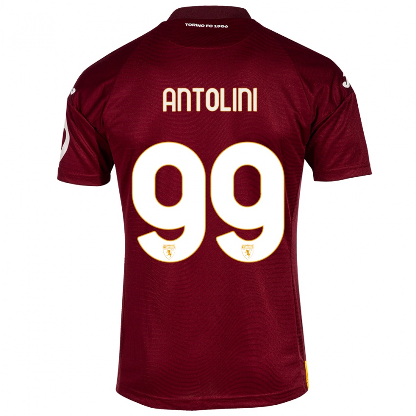 Gyermek Jacopo Antolini #99 Sötét Vörös Hazai Jersey 2023/24 Mez Póló Ing