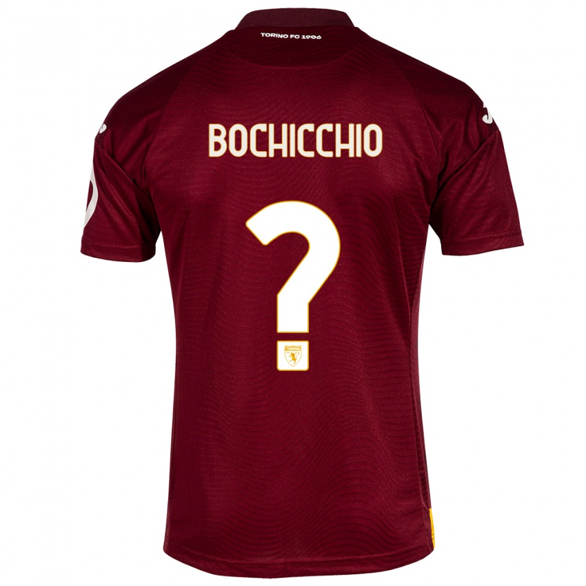 Gyermek Francesco Bochicchio #0 Sötét Vörös Hazai Jersey 2023/24 Mez Póló Ing