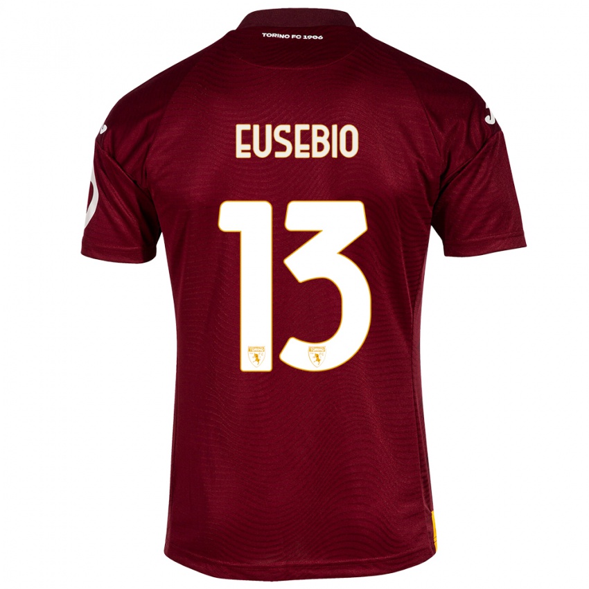 Gyermek Chiara Eusebio #13 Sötét Vörös Hazai Jersey 2023/24 Mez Póló Ing