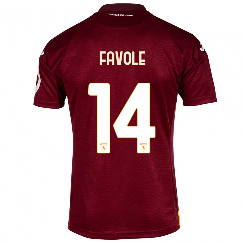 Gyermek Annalisa Favole #14 Sötét Vörös Hazai Jersey 2023/24 Mez Póló Ing