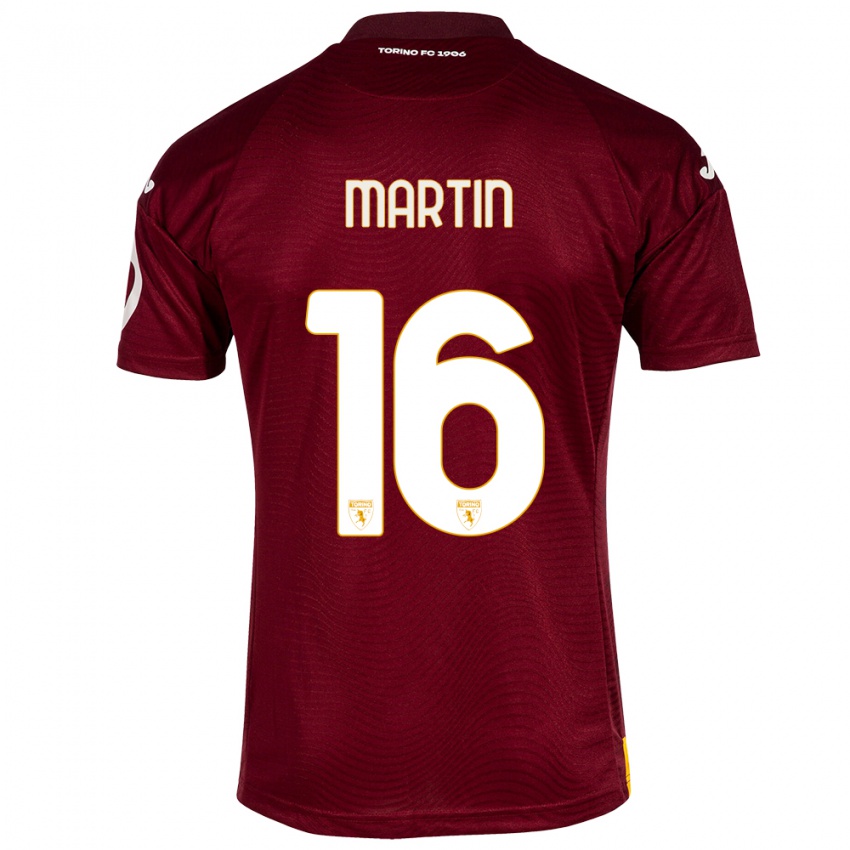 Gyermek Francesca Martin #16 Sötét Vörös Hazai Jersey 2023/24 Mez Póló Ing