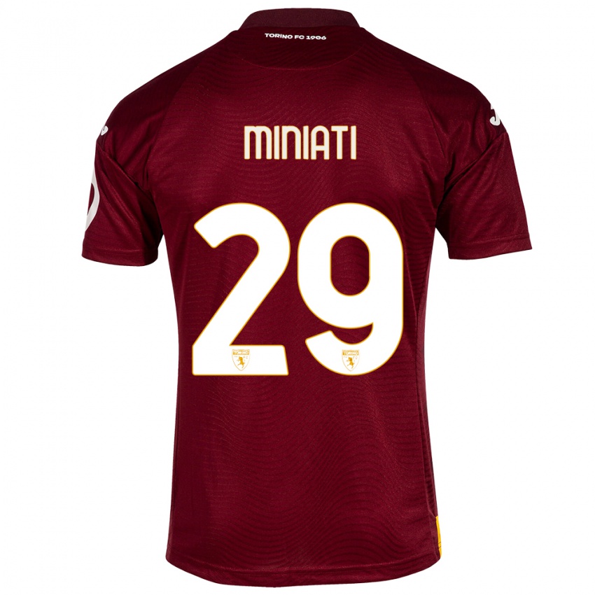 Gyermek Elisa Miniati #29 Sötét Vörös Hazai Jersey 2023/24 Mez Póló Ing