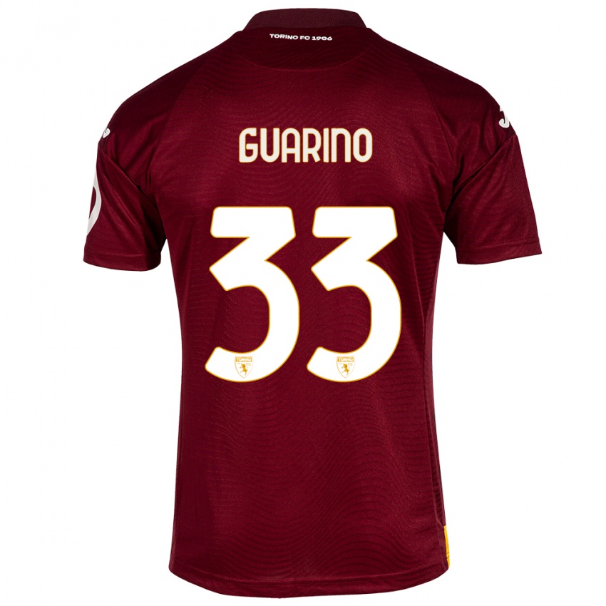 Gyermek Rita Guarino #33 Sötét Vörös Hazai Jersey 2023/24 Mez Póló Ing