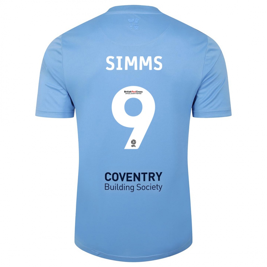 Gyermek Ellis Simms #9 Égszínkék Hazai Jersey 2023/24 Mez Póló Ing