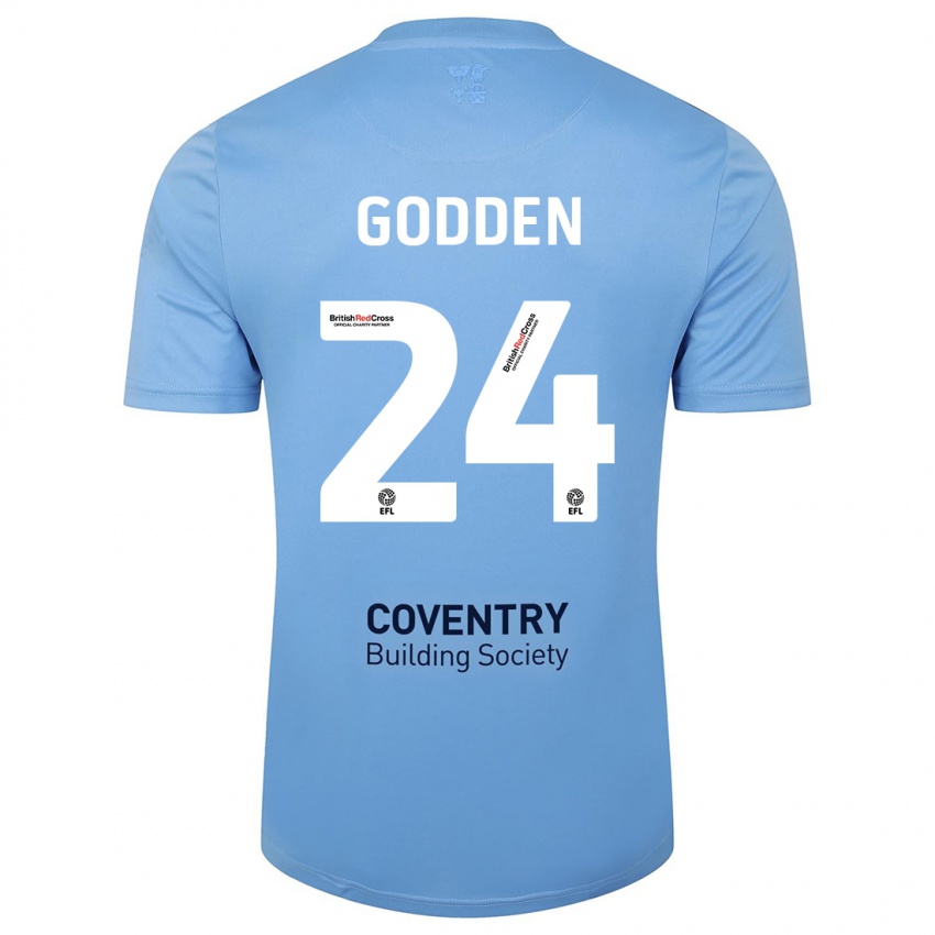 Gyermek Matt Godden #24 Égszínkék Hazai Jersey 2023/24 Mez Póló Ing