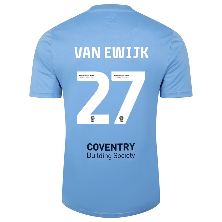 Gyermek Milan Van Ewijk #27 Égszínkék Hazai Jersey 2023/24 Mez Póló Ing