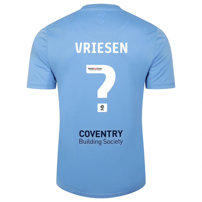 Gyermek Fabian Vriesen #0 Égszínkék Hazai Jersey 2023/24 Mez Póló Ing