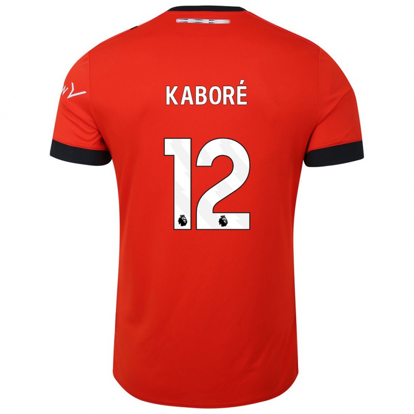 Gyermek Issa Kabore #12 Piros Hazai Jersey 2023/24 Mez Póló Ing