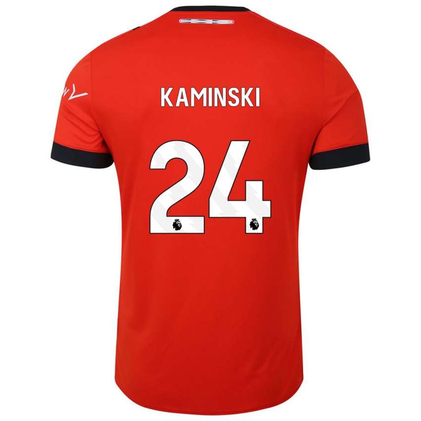 Gyermek Thomas Kaminski #24 Piros Hazai Jersey 2023/24 Mez Póló Ing