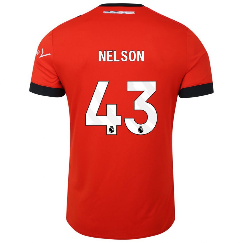 Gyermek Zack Nelson #43 Piros Hazai Jersey 2023/24 Mez Póló Ing