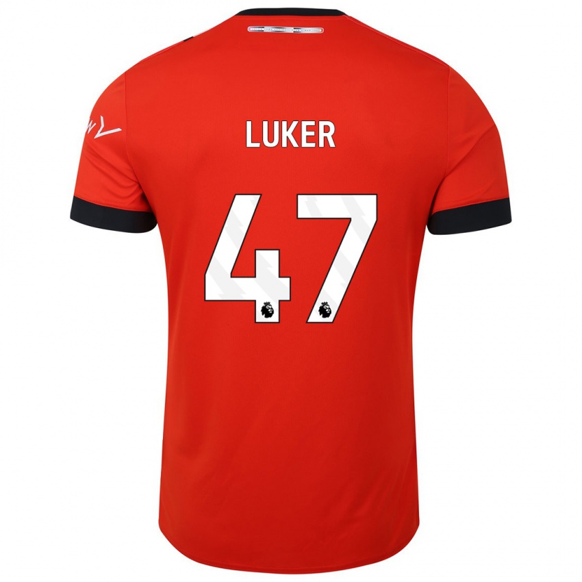 Gyermek Jayden Luker #47 Piros Hazai Jersey 2023/24 Mez Póló Ing