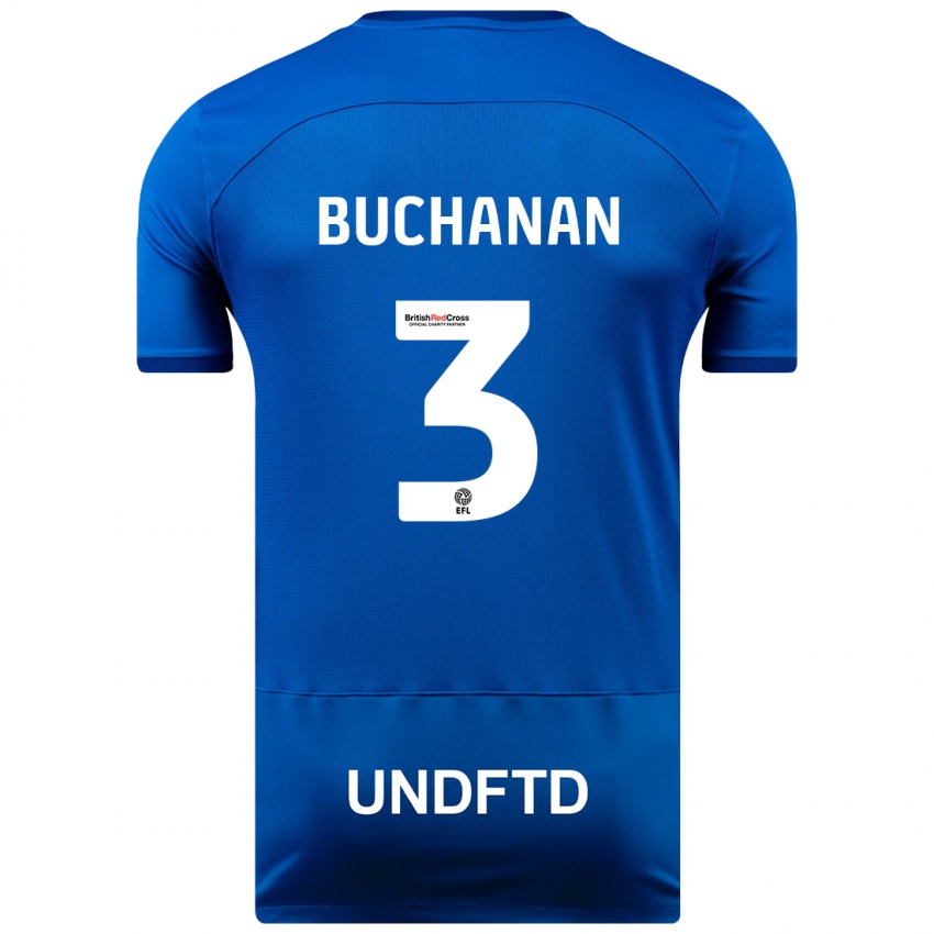 Gyermek Lee Buchanan #3 Kék Hazai Jersey 2023/24 Mez Póló Ing