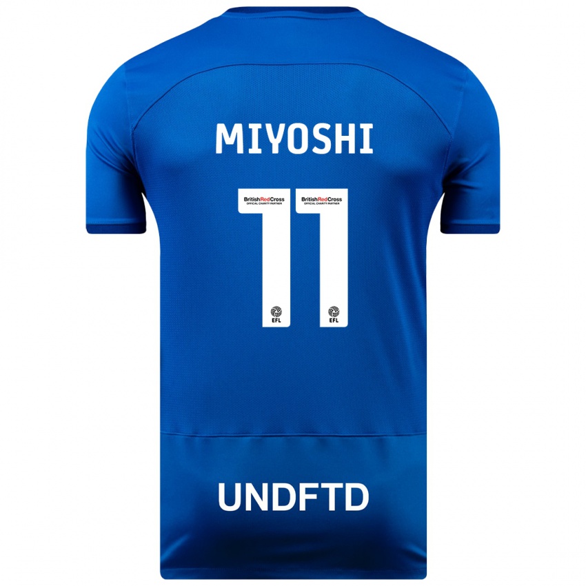 Gyermek Koji Miyoshi #11 Kék Hazai Jersey 2023/24 Mez Póló Ing