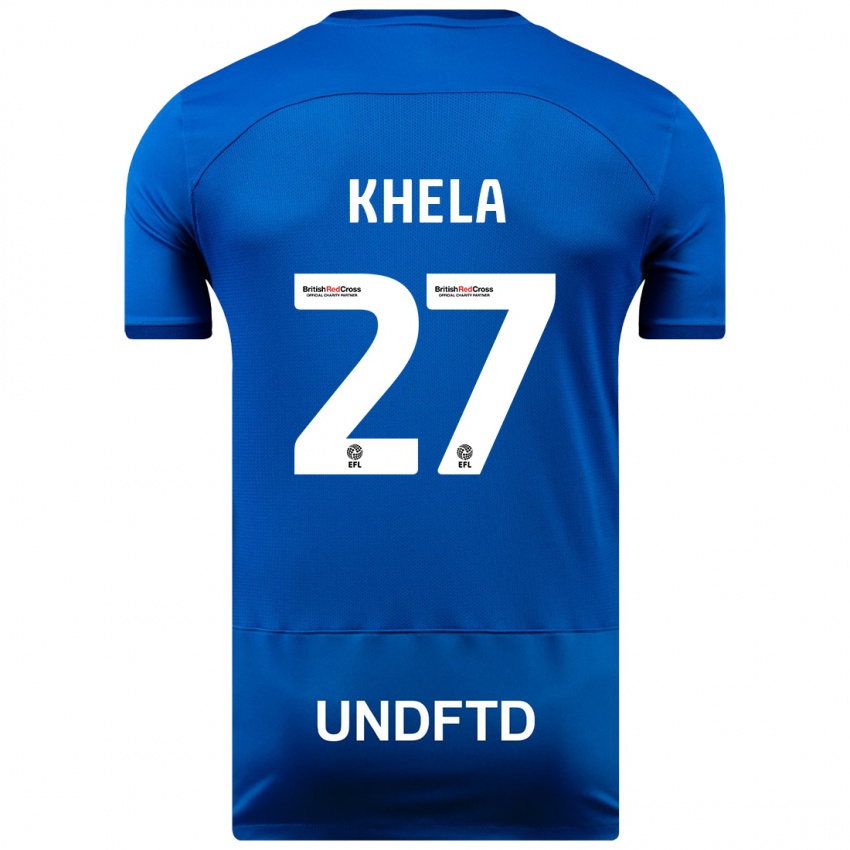 Gyermek Brandon Khela #27 Kék Hazai Jersey 2023/24 Mez Póló Ing