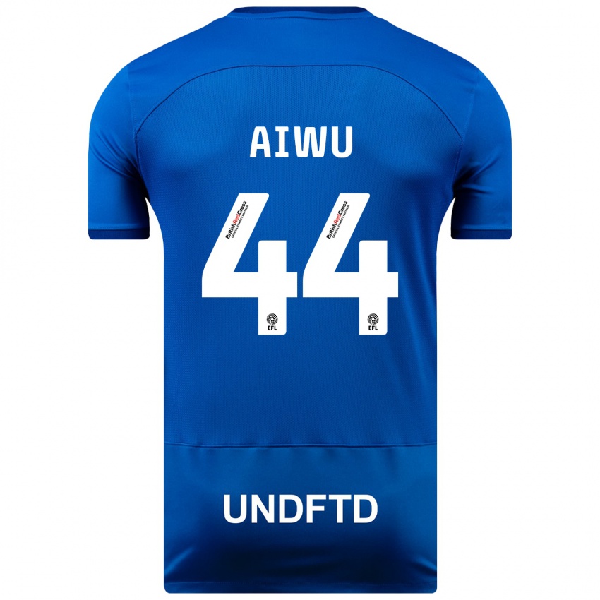 Gyermek Emanuel Aiwu #44 Kék Hazai Jersey 2023/24 Mez Póló Ing