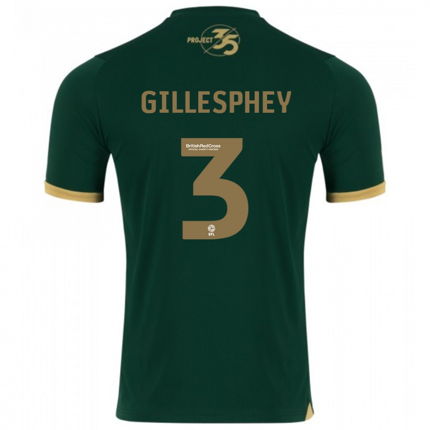 Gyermek Macaulay Gillesphey #3 Zöld Hazai Jersey 2023/24 Mez Póló Ing